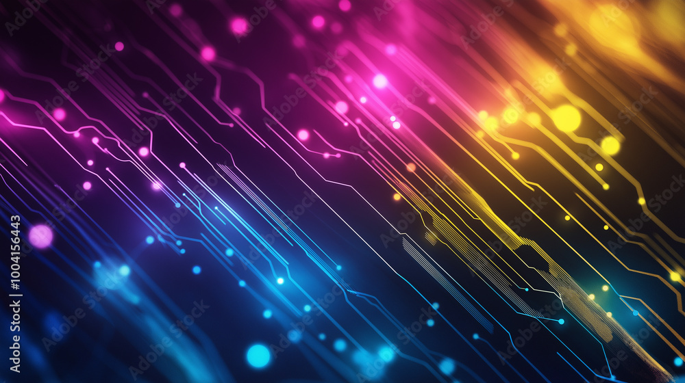 Poster a beauty futuristic abstract background in a high-tech style. shining lines and patterns resembling 