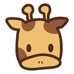 手描きのキリンの顔