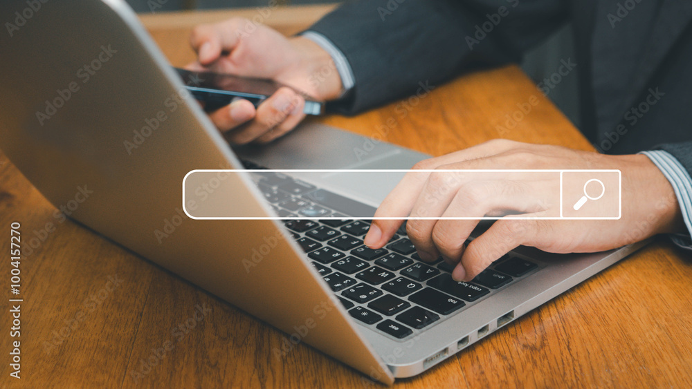 Poster data search technology search engine optimization. discover the power of mobile and laptop for searc