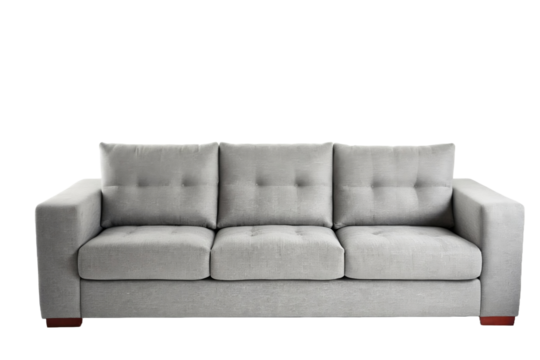 A Grey Sofa, Modern Sofa, isolated, transparent background, no background. PNG.