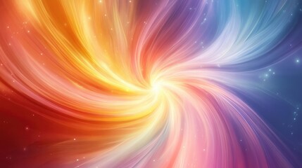 Obraz premium Stunning abstract starburst with radiant colors swirling from the center, accented by soft light trails and gentle textures for a dynamic effect