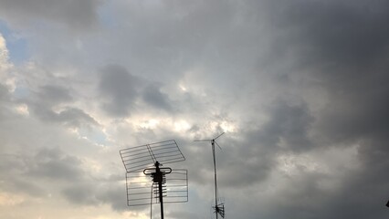 The clouds float and clump like cotton.