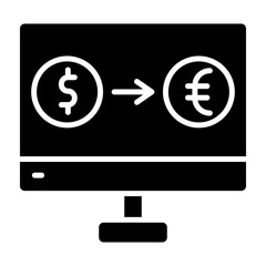 Currency Exchange Glyph Icon Design