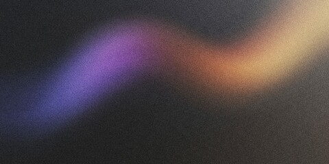A curved arc of light with a gradient flowing from amber to violet, noise texture effect