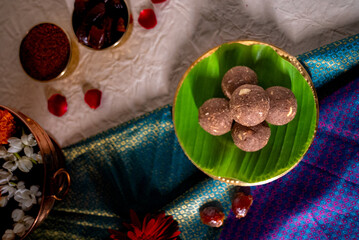 Indian Traditional Flax Seeds Laddu, Nachni Laddoo Delicious Healthy Energy Laddoo with dryfruits