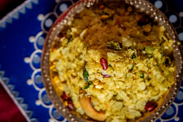 Indian Traditional Dry Fruit Poha Chivda with indian Spices