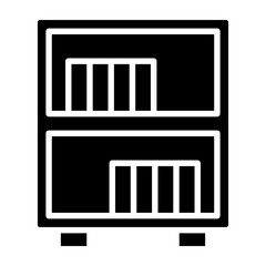 Bookcase Glyph Icon Design
