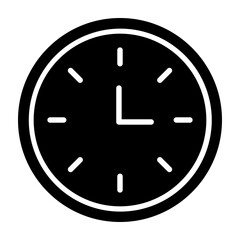 Wall Clock Glyph Icon Design