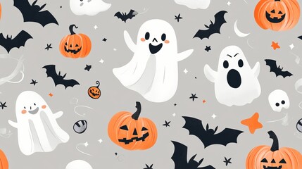 Obraz premium Seamless pattern halloween concept