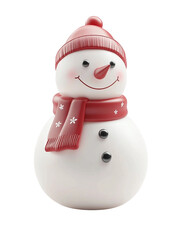 Joyful Snowman with Red Hat and Scarf for Festive Winter Celebrations