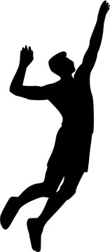 black silhouette volleyball player jumping clip art preview