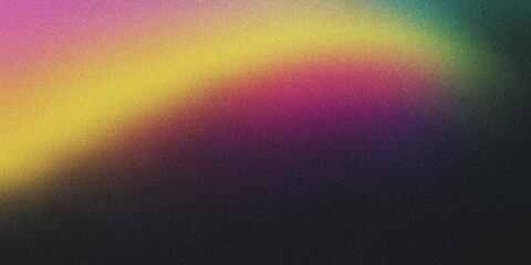 A curved arc of light with a gradient flowing from sunflower yellow to magenta, noise texture effect