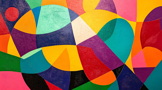  A vibrant abstract pattern with intersecting lines and shapes. 