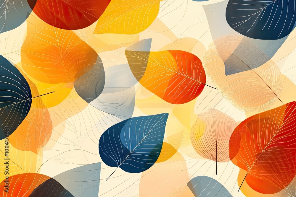 Poster minimalist abstract leaves background with simple and elegant design