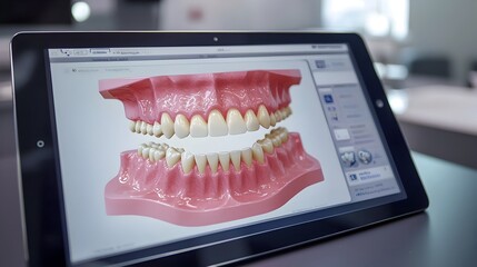Digital Tablet Displaying 3D Model for Orthodontic Treatment Planning
