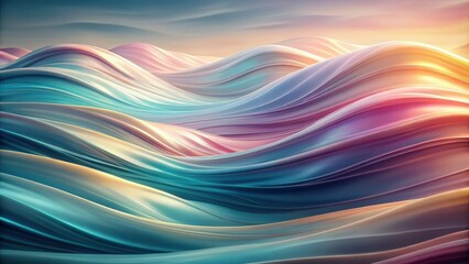 Abstract Flowing Waves in Soft Colors Background with Smooth Texture