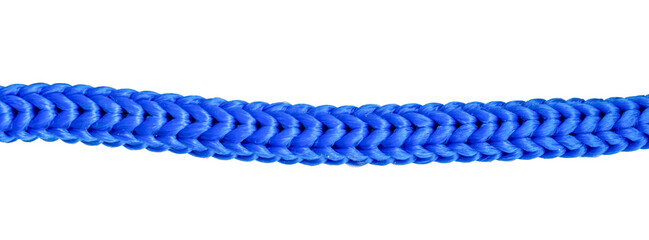 blue plastic rope isolated on white