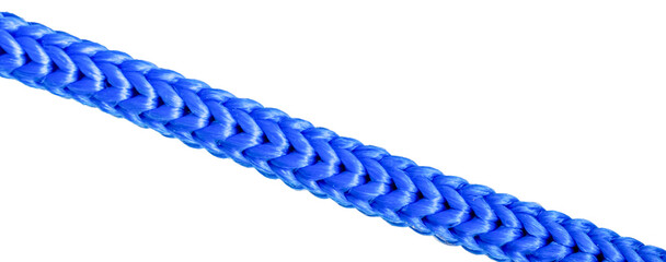 blue plastic rope isolated on white