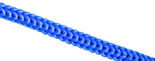 blue plastic rope isolated on white