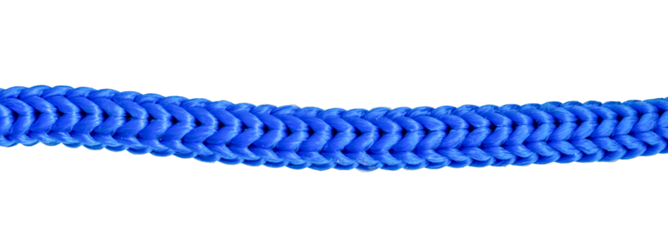 blue plastic rope isolated on white