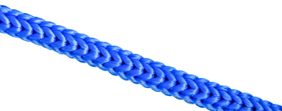 blue plastic rope isolated on white