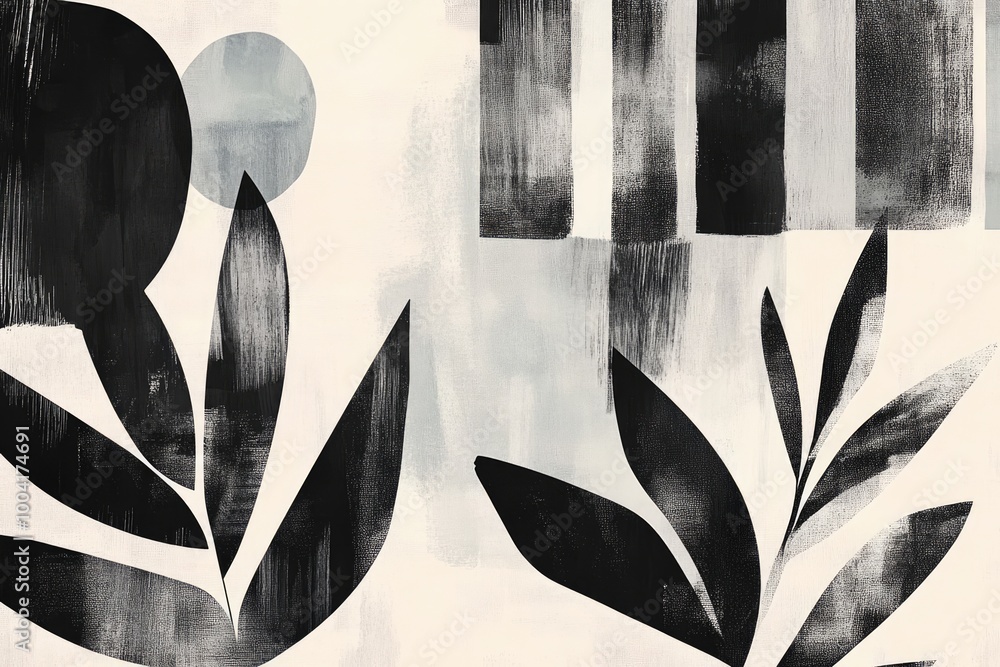 Poster minimalist abstract leaves background with simple and elegant design