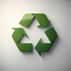 Obraz premium Green eco social recycling icon recycle logo symbol ecological waste management zero waste sign 3d