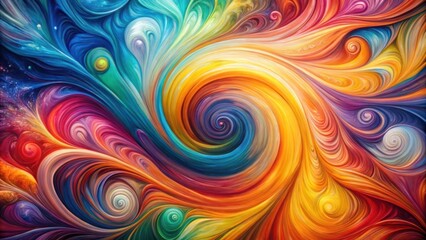 Abstract Acrylic Paint Swirls in Mesmerizing Calming Rhythms Colorful Artistic Background for Creativity, Meditation, Relaxation, Mindfulness