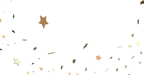 Falling Christmas Star Show: Mesmeric 3D Illustration Depicting Falling Holiday Stargazing Spectacle