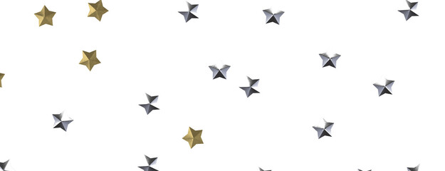 Cosmic Overture: Step Into the Allure of a 3D Gold Stars Rainfall