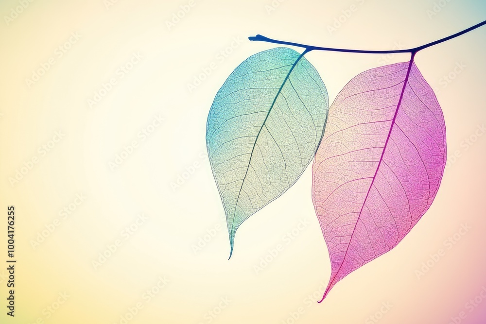 Poster minimalist abstract leaves background with simple and elegant design