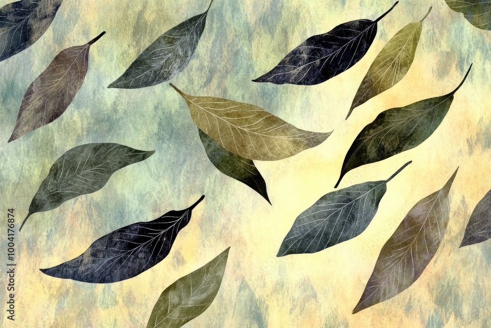 Poster minimalist abstract leaves background with simple and elegant design