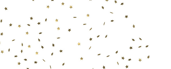 XMAS Banner with golden decoration. Festive border with falling glitter dust and stars.