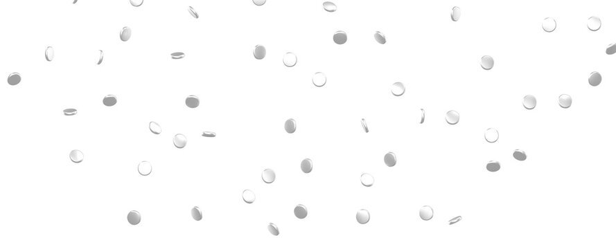 Glittering Spectacle: Captivating 3D Illustration of Glittery silver Confetti