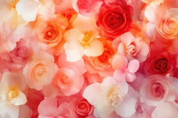 Fototapeta premium Watercolor Illustration of Delicate Roses in Soft Colors