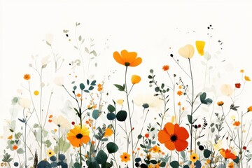 Soft Blending Wildflowers Illustration for Nature Lovers