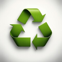 Obraz premium Green eco social recycling icon recycle logo symbol ecological waste management zero waste sign 3d