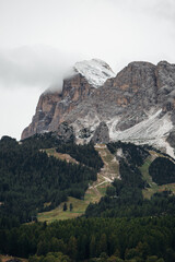 Dolomite mountains in Austria among the clouds