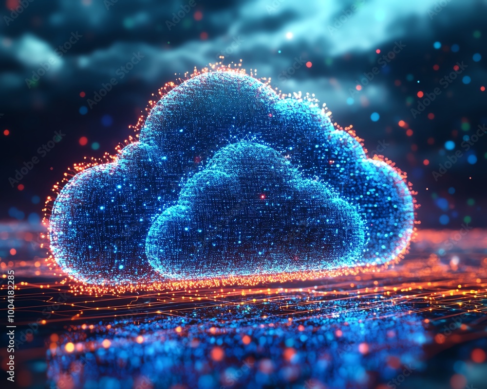Leinwandbilder cloud illustration capturing the acceleration of digital transformation as businesses integrate clou