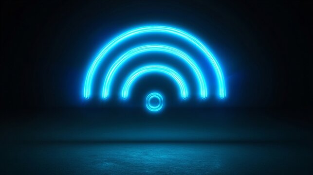 A 3D wireless light wave incorporates an abstract scanning radar sensor and a digital symbol for wireless monitoring and protection.

