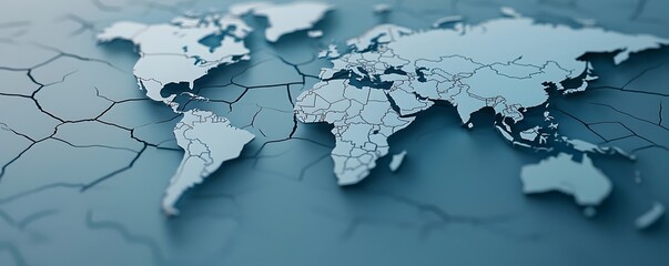 Obraz premium Fragile Emerging Markets on the Edge of Financial Instability - Conceptual 3D Render of Global Contagion Threatening Vulnerable Economies