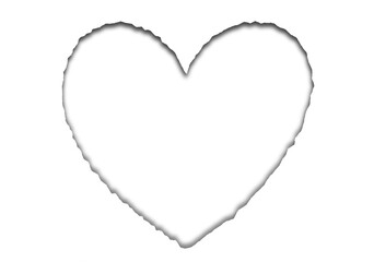 Paper torn in the shape of a heart