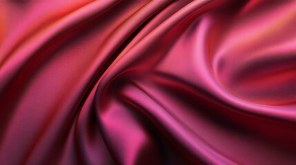 Fototapeta premium Abstract background of a smooth, soft, red silk fabric.