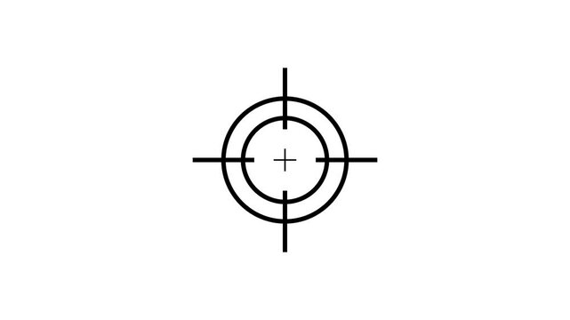 Gun target set icon, Sight sniper target, symbol white background. 4k
