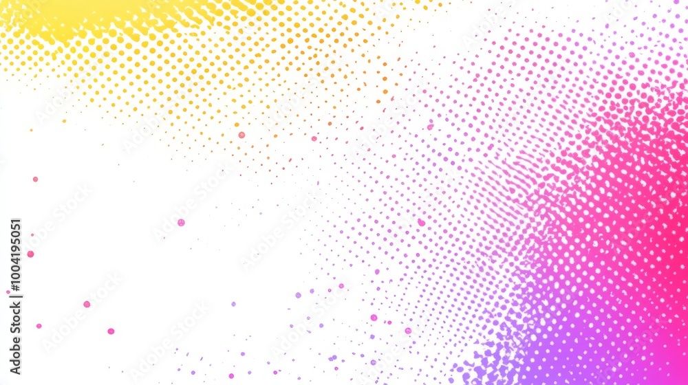 Poster halftone glitter pattern with sparkling dots on a white background, representing a pop art style. --