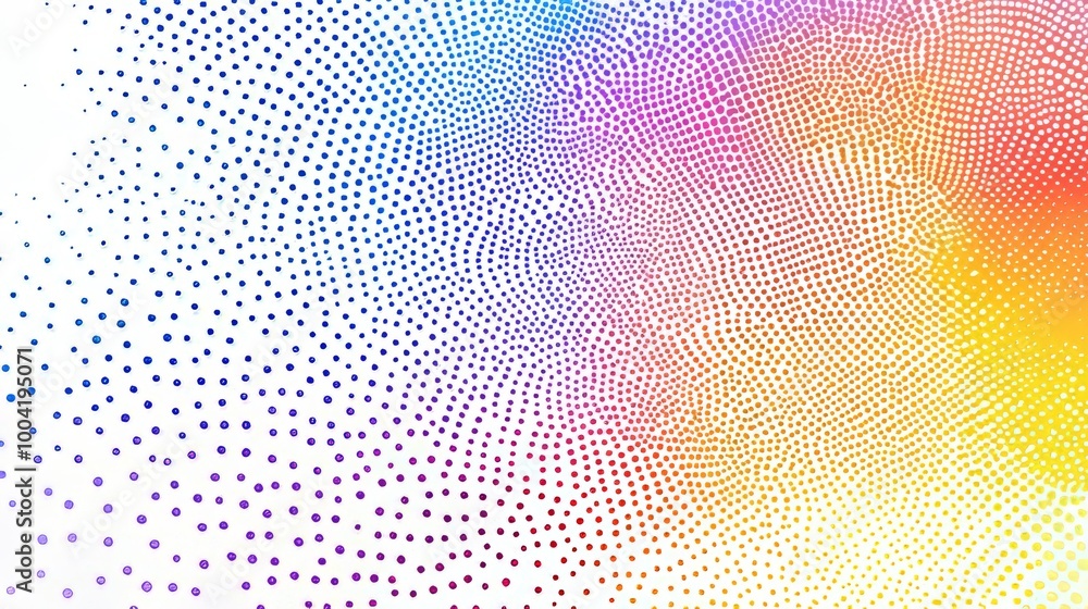 Poster halftone glitter pattern with sparkling dots on a white background, representing a pop art style. --