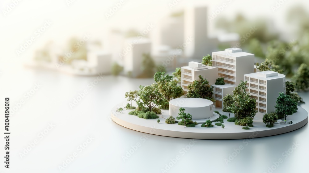 Poster futuristic isometric low poly 3d computer system unit in minimalist ambient daylight scene