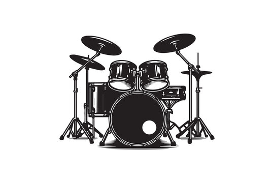 Drum kit set Design Silhouette Illustration