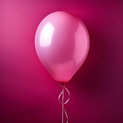pink balloon isolated on neon pink background