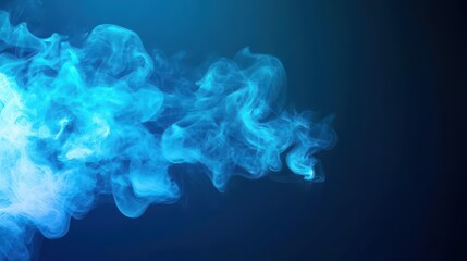 Dark blue abstract smoke swirling against a gradient background, soft textures, ethereal, dreamlike, suitable for visual effects and illustrations